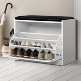 Artiss Shoe Cabinet Bench Shoes Storage Rack Organiser Drawer White 15 Pairs