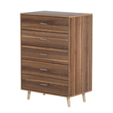 Artiss 5 Chest of Drawers - MIRI Walnut