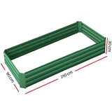 Greenfingers Garden Bed 2PCS 210X90X30cm  Galvanised Steel Raised Planter Green