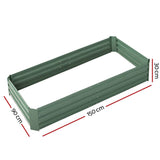 Greenfingers Garden Bed 150cm x 90cm 2x Galvanised Steel Raised Green Planter