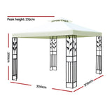 Instahut Gazebo 3x3m Marquee Outdoor Party Wedding Gazebos Tent Iron Art