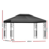 Instahut Gazebo 4x3m Party Marquee Outdoor Wedding Event Tent Iron Art Patio