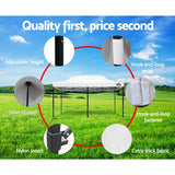 Instahut Gazebo Pop Up Marquee 3x6m Outdoor Tent Folding Wedding Gazebos White