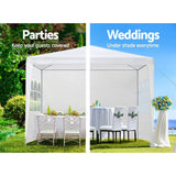 Instahut Gazebo 3x3 Outdoor Marquee Gazebos Wedding Party Camping Tent 4 Wall Panels