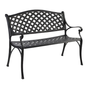 Gardeon Garden Bench Outdoor Seat Chair Cast Aluminium Park Black