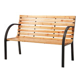 Gardeon Outdoor Wooden Garden Bench Steel 2 Seater Patio Furniture