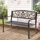 Gardeon Cast Iron Garden Bench - Bronze