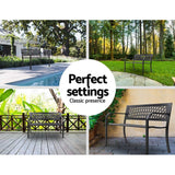 Gardeon Steel Modern Garden Bench - Black