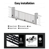 Lockmaster Automatic Sliding Gate Opener Kit 20W Solar Electric 4M 600KG