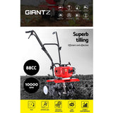 Giantz 88CC Garden Cultivator Tiller Petrol Rotary Hoe 36 Tines Rototiller