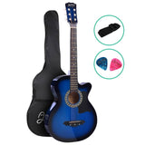 ALPHA 38 Inch Wooden Acoustic Guitar Blue