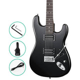 Alpha Electric Guitar Music String Instrument Rock Black Carry Bag Steel String