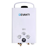 Devanti Portable Gas Water Heater 8LPM Outdoor Camping Shower White