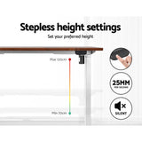 Artiss Electric Standing Desk Motorised Sit Stand Desks Table White Brown 140cm