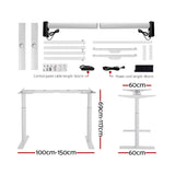 Artiss Electric Standing Desk Height Adjustable Sit Stand Desks White Oak 140cm