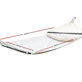 Gardeon Swing Double Hammock Bed Cream