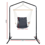 Gardeon Outdoor Hammock Chair with Stand Swing Hanging Hammock Garden Cream