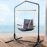 Gardeon Outdoor Hammock Chair with Stand Swing Hanging Hammock Garden Cream