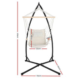 Gardeon Outdoor Hammock Chair with Steel Stand Hanging Hammock Beach Cream