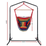 Gardeon Outdoor Hammock Chair with Stand Swing Hanging Hammock Pillow Rainbow