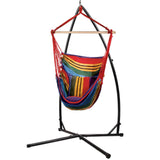 Gardeon Outdoor Hammock Chair with Steel Stand Hanging Hammock Pillow Rainbow