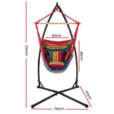 Gardeon Outdoor Hammock Chair with Steel Stand Hanging Hammock Pillow Rainbow