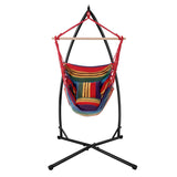 Gardeon Outdoor Hammock Chair with Steel Stand Hanging Hammock Pillow Rainbow