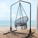 Gardeon Outdoor Hammock Chair with Stand Cotton Swing Relax Hanging 124CM Grey