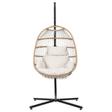 Gardeon Egg Swing Chair Hammock With Stand Outdoor Furniture Hanging Wicker Seat