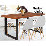 Artiss Dining Table 6 Seater Wooden Kitchen Tables Cafe Oak Black