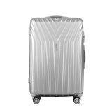 Wanderlite 3pc Luggage 20'' 24'' 28'' Trolley Suitcase Sets Travel TSA Hard Case Lightweight Silver