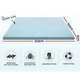 Giselle Bedding Cool Gel Memory Foam Mattress Topper w/Bamboo Cover 5cm - Queen