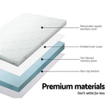 Giselle Bedding Cool Gel Memory Foam Mattress Topper w/Bamboo Cover 8cm - King