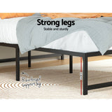 Artiss Bed Frame Metal Platform King Size Bed Base Mattress Black TINO