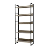 Artiss Bookshelf Wooden Display Shelves Bookcase Shelf Storage Metal Wall Black