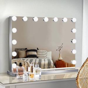 Embellir Hollywood Frameless Makeup Mirror With 15 LED Lighted Vanity Beauty 58cm x 46cm