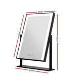 Embellir LED Makeup Mirror Hollywood Standing Mirror Tabletop Vanity Black