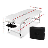 Zenses 2 Fold Portable Aluminium Massage Table - Black