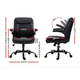 Artiss Office Chair Leather Computer Desk Chairs Executive Gaming Study Black