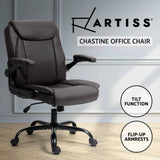 Artiss Office Chair Gaming Computer Executive Chairs Leather Tilt Swivel Brown