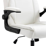 Artiss Office Chair Leather Computer Executive Chairs Gaming Study Desk White