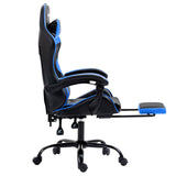 Artiss Office Chair Leather Gaming Chairs Footrest Recliner Study Work Blue