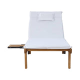 Gardeon 2pc Sun Lounge Wooden Lounger Outdoor Furniture Day Bed Wheel Patio White