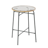 Gardeon Outdoor Bar Table Wicker Dining Bistro Patio Balcony Glass Table Steel