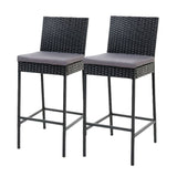 Gardeon Set of 2 Outdoor Bar Stools Dining Chairs Wicker Furniture