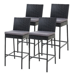 Gardeon Set of 4 Outdoor Bar Stools Dining Chairs Wicker Furniture