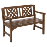 Gardeon Wooden Garden Bench 2 Seat Patio Furniture Timber Outdoor Lounge Chair Natural