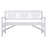 Gardeon Wooden Garden Bench 3 Seat Patio Furniture Timber Outdoor Lounge Chair White