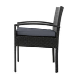 Gardeon Outdoor Furniture Bistro Wicker Chair Black