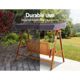 Gardeon Wooden Swing Chair Garden Bench Canopy 3 Seater Outdoor Furniture